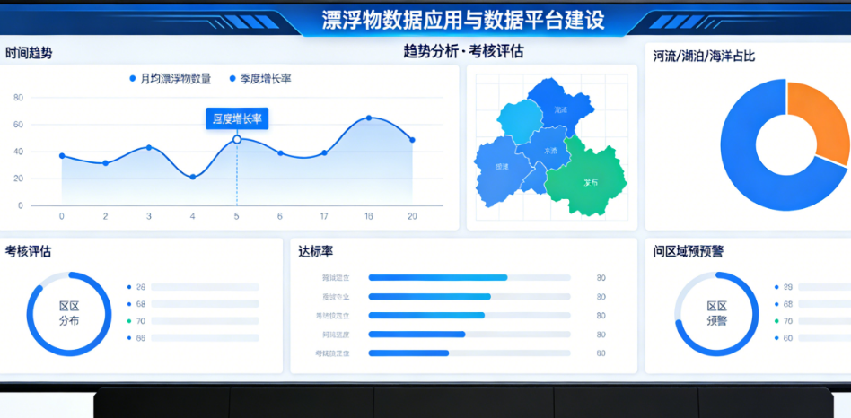 漂浮物数据怎么用?可视化大屏、趋势分析、考核评估的数据平台建设