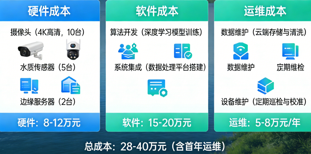 建一套水面漂浮物识别系统要多少钱?硬件、软件、运维的全成本测算