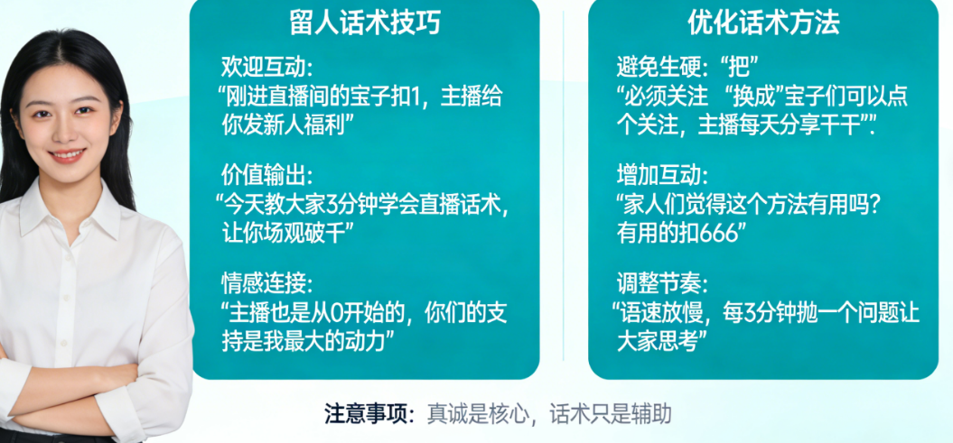 如何用话术留住直播观众？如何优化话术摆脱生硬感？