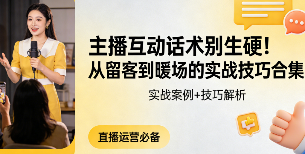 主播互动话术别生硬!从留客到暖场的实战技巧合集