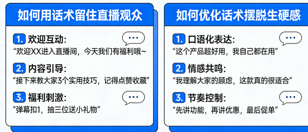 如何用话术留住直播观众？如何优化话术摆脱生硬感？