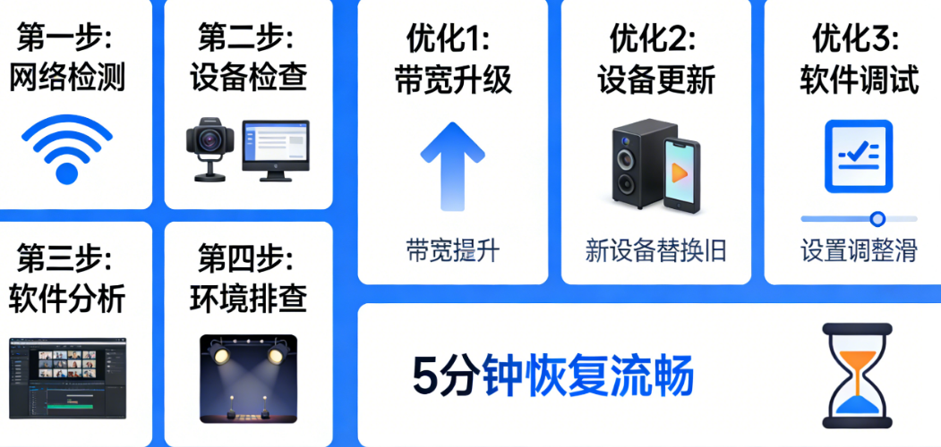 直播画面卡顿全排查:4步定位问题、3个核心优化、5分钟恢复流畅