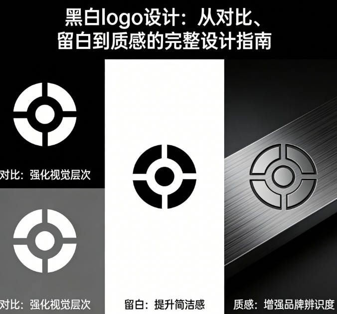 黑白logo设计别以为简单!从对比、留白到质感的完整设计指南