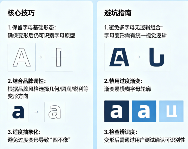 别让AI生成“四不像”字母Logo!AI字母变形的核心技巧与避坑指南