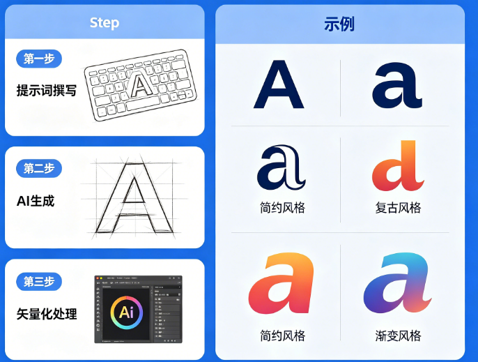 AI设计字母Logo别只懂生成!从提示词到矢量化的完整AI设计指南