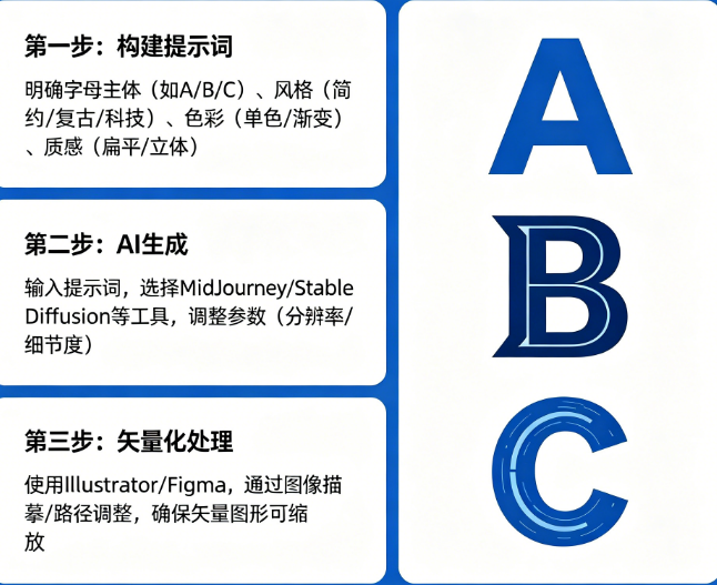 AI设计字母Logo别只懂生成!从提示词到矢量化的完整AI设计指南
