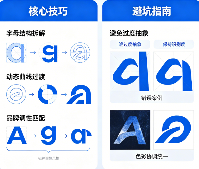 别让AI生成“四不像”字母Logo!AI字母变形的核心技巧与避坑指南