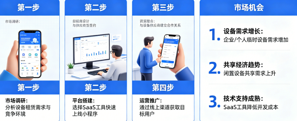 设备租赁小程序怎么做轻资产创业?市场机会在哪?