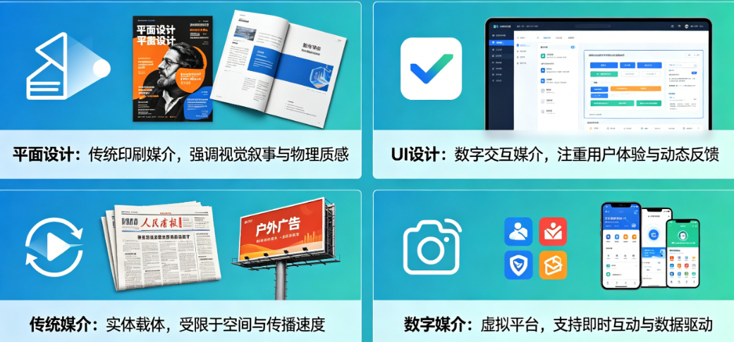 平面设计还是UI设计？传统媒介还是数字媒介？——视觉传达在不同领域的应用差异