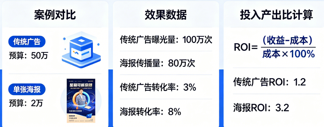 预算花了几十万，效果不如一张海报?创意广告的投入产出比怎么算?