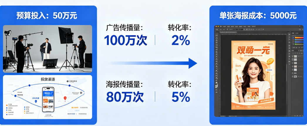 预算花了几十万，效果不如一张海报?创意广告的投入产出比怎么算?