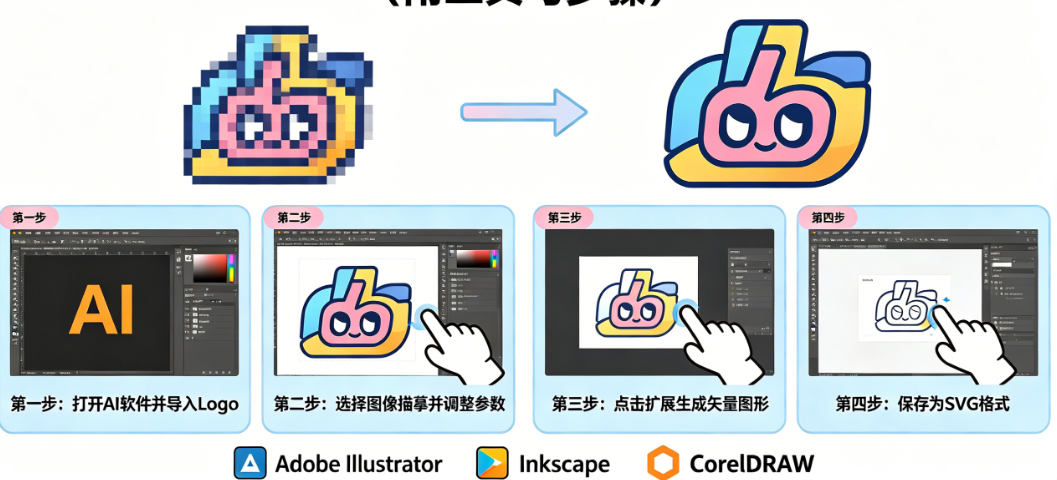 Logo放大就模糊?揭秘如何将Logo完美转换为矢量格式(附工具与步骤)