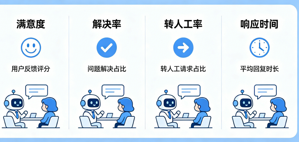 搞懂客服智能体效果评估!满意度+解决率+转人工率+响应时间全解析