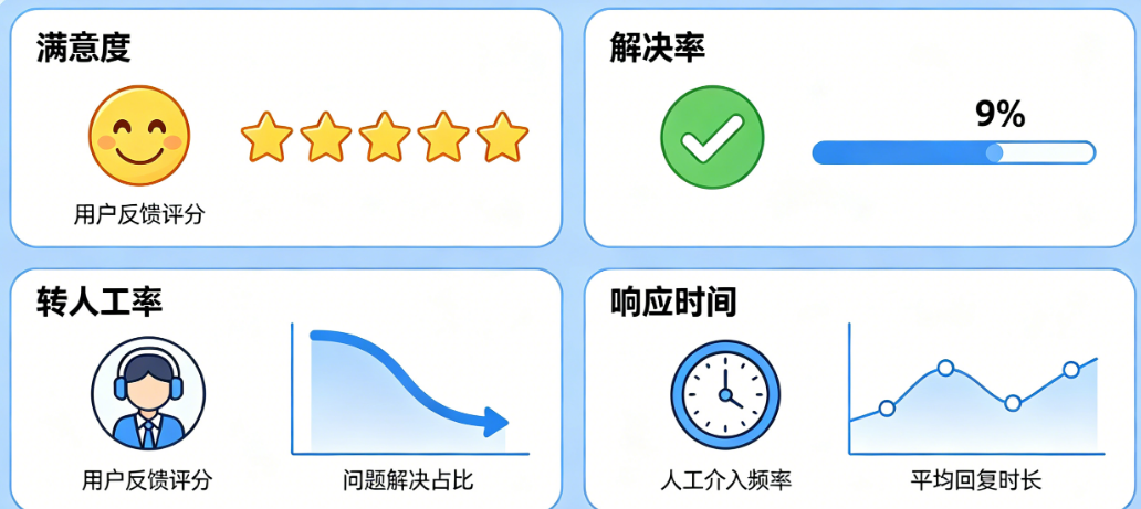 搞懂客服智能体效果评估!满意度+解决率+转人工率+响应时间全解析