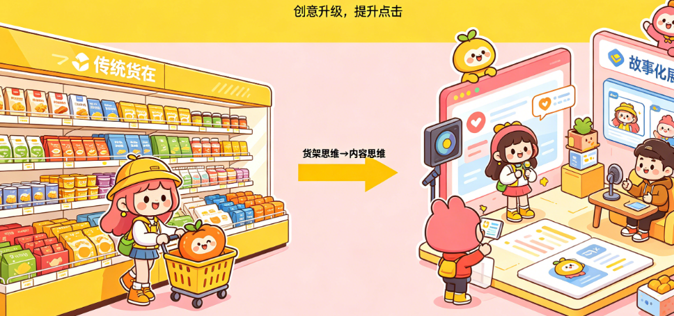 电商主图点击率太低?从“货架思维”到“内容思维”的创意升级
