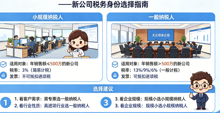 新公司怎么选纳税人?小规模还是一般纳税人?——新公司税务身份选择指南
