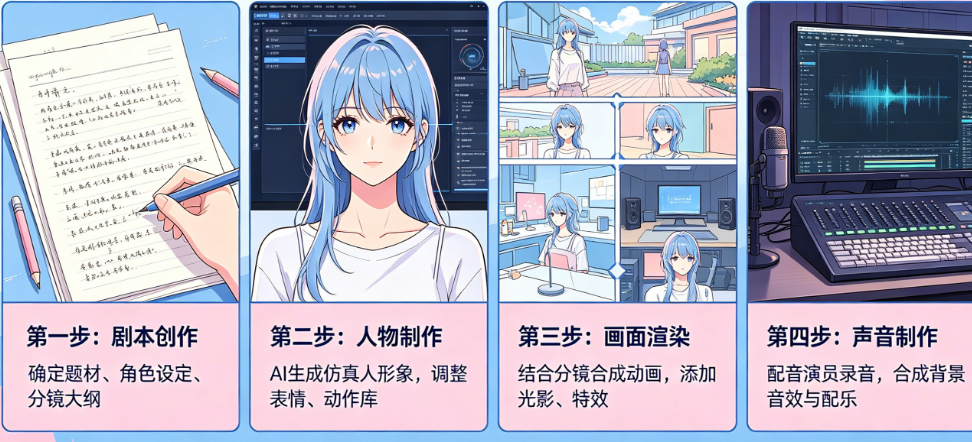 AI仿真人短剧是怎么做出来的?剧本、人物、画面、声音全流程拆解