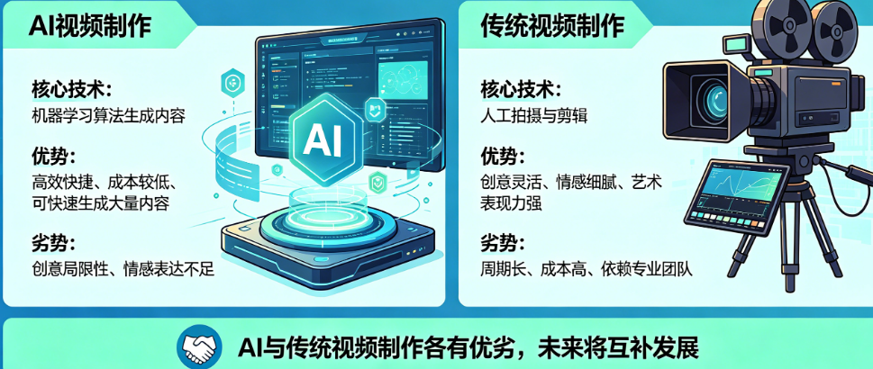 AI能取代传统视频制作吗?揭秘两者的核心差异与各自优劣势