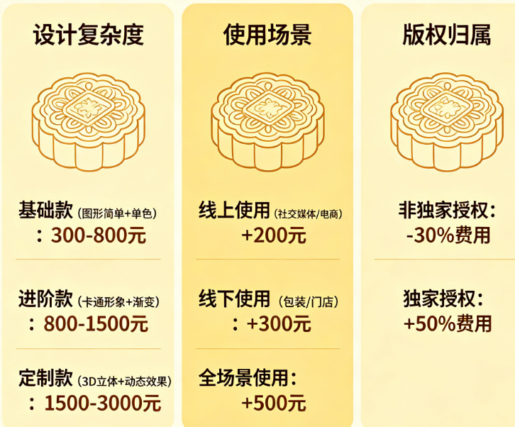 设计月饼logo需要多少钱?从设计复杂度、使用场景到版权归属的深度报价拆解