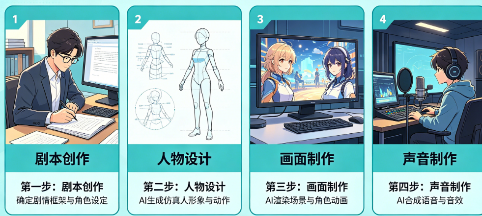 AI仿真人短剧是怎么做出来的?剧本、人物、画面、声音全流程拆解