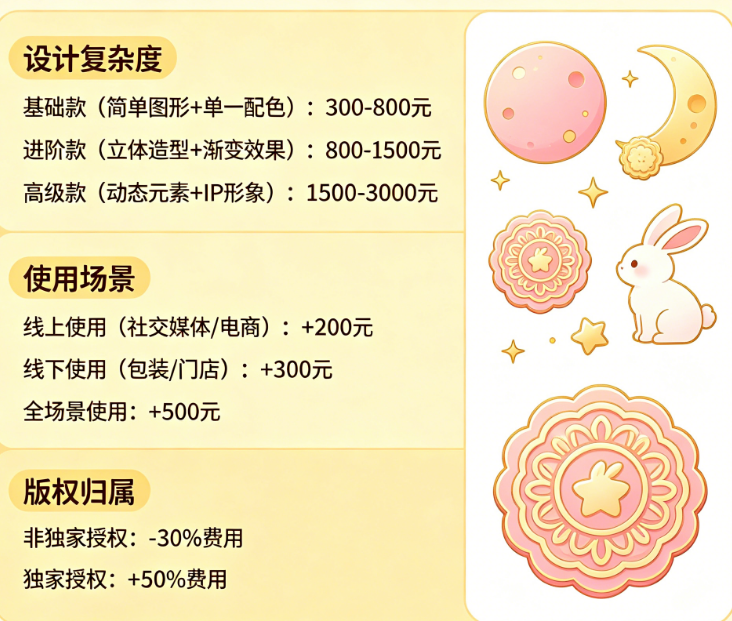 设计月饼logo需要多少钱?从设计复杂度、使用场景到版权归属的深度报价拆解
