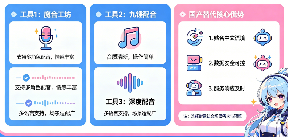 国内好用的AI配音工具有哪些?国产替代怎么选?