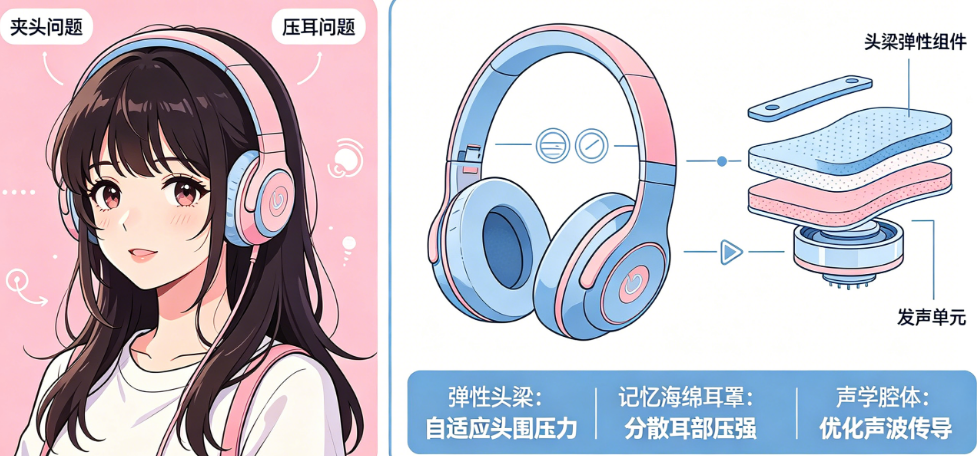戴久了夹头?压耳?揭秘头戴式耳机工业设计如何实现舒适与音质的完美平衡