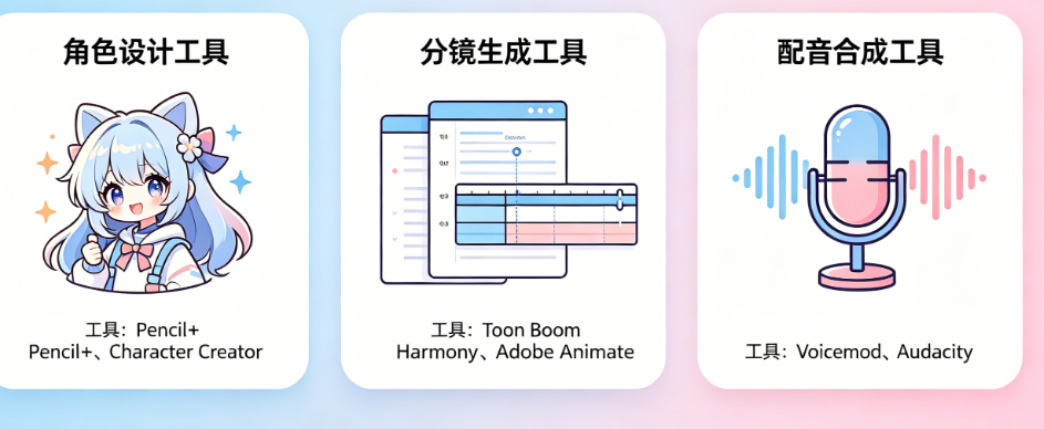 AI漫剧制作工具有哪些?从角色设计、分镜生成到配音合成的全流程工具链盘点