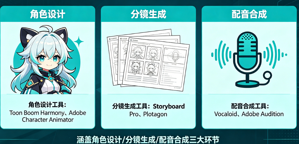 AI漫剧制作工具有哪些?从角色设计、分镜生成到配音合成的全流程工具链盘点