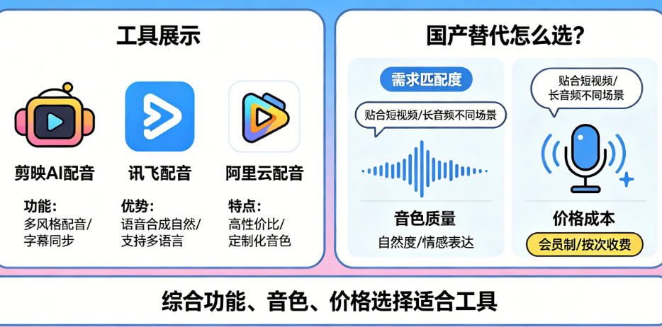 国内好用的AI配音工具有哪些?国产替代怎么选?