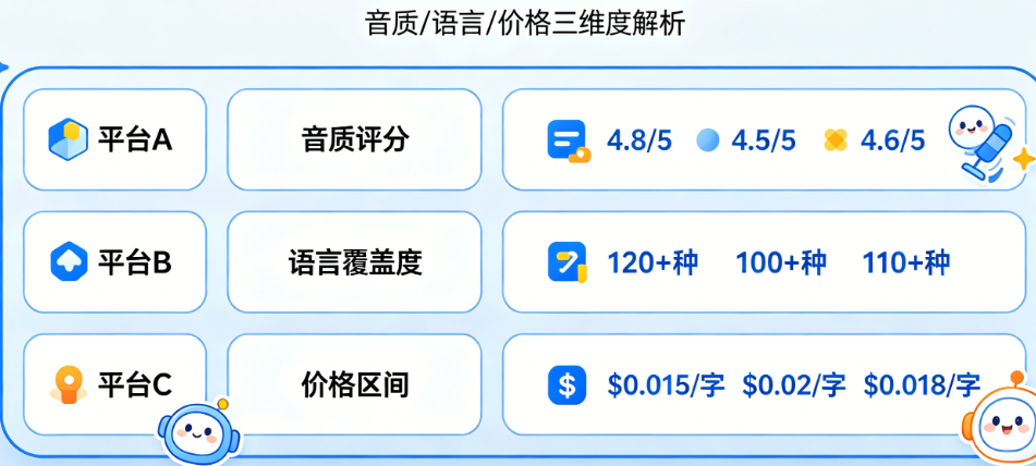 国外AI配音平台哪个好?音质、语言、价格怎么比?