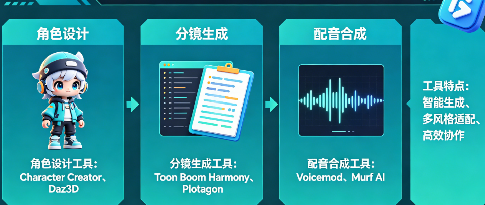 AI漫剧制作工具有哪些?从角色设计、分镜生成到配音合成的全流程工具链盘点