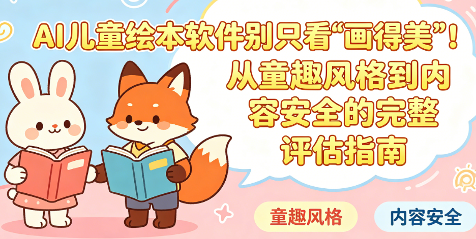 AI儿童绘本软件别只看“画得美”!从童趣风格到内容安全的完整评估指南