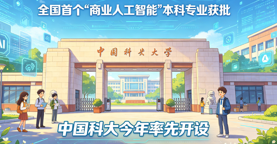 全国首个“商业人工智能”本科专业获批，中国科大今年率先开设