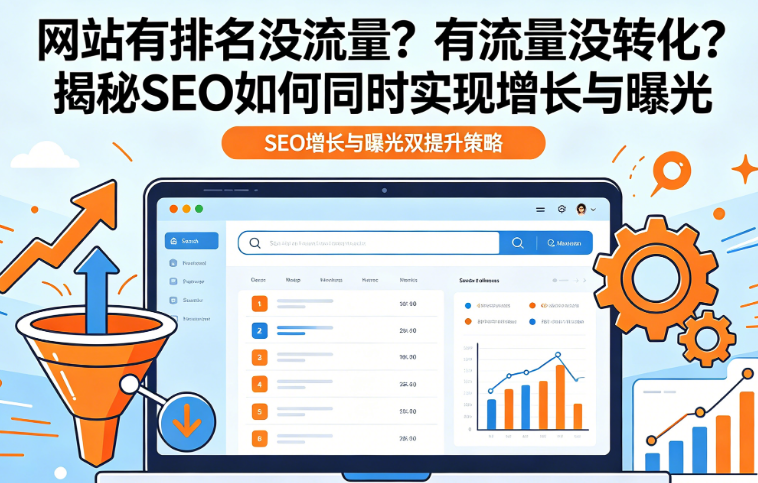 网站有排名没流量?有流量没转化?揭秘SEO如何同时实现增长与曝光