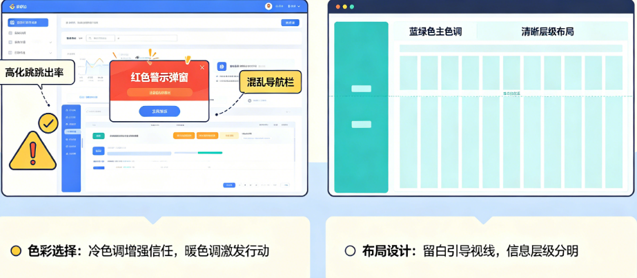 网站跳出率太高?揭秘色彩与布局如何通过视觉心理学留住用户、提升转化