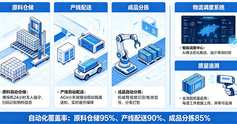 锂电行业工厂智能产线物流怎么做?哪些环节需要自动化?