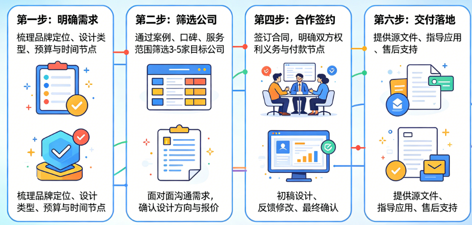 品牌设计公司怎么选?怎么合作?从需求对接到交付落地的完整流程指南