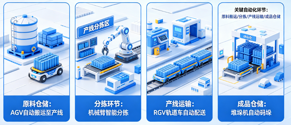 锂电行业工厂智能产线物流怎么做?哪些环节需要自动化?