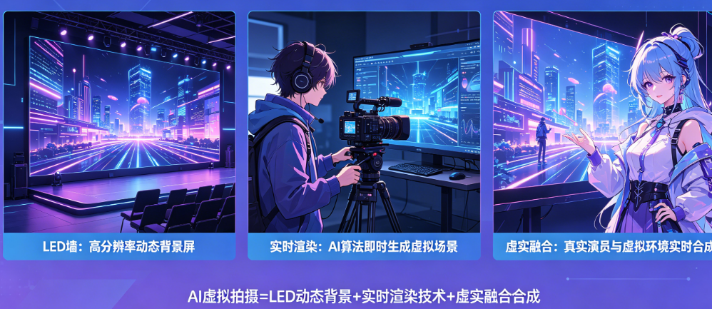 AI虚拟拍摄是什么?LED墙、实时渲染、虚实融合怎么实现?