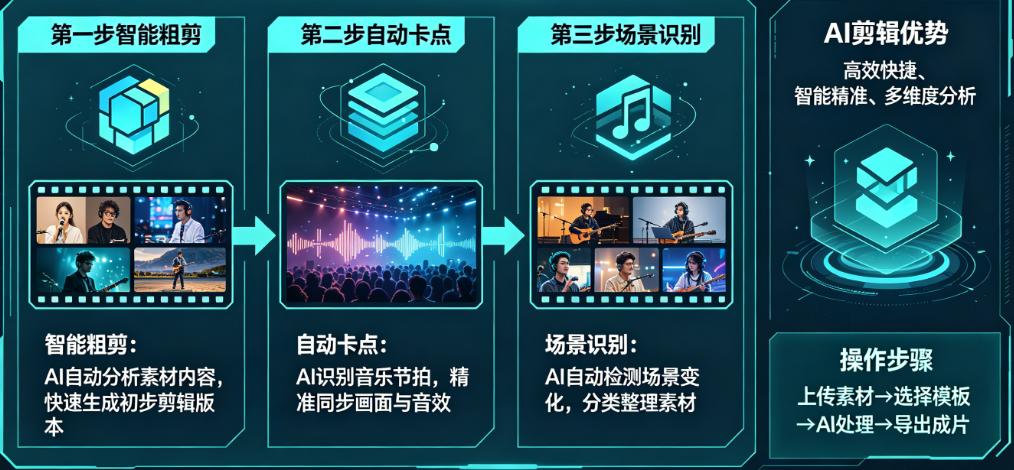 AI怎么做后期剪辑?智能粗剪、自动卡点、场景识别全流程清单