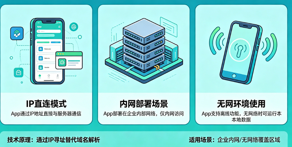 不用域名可以运营App吗?IP直连、内网部署、无网环境全场景解析