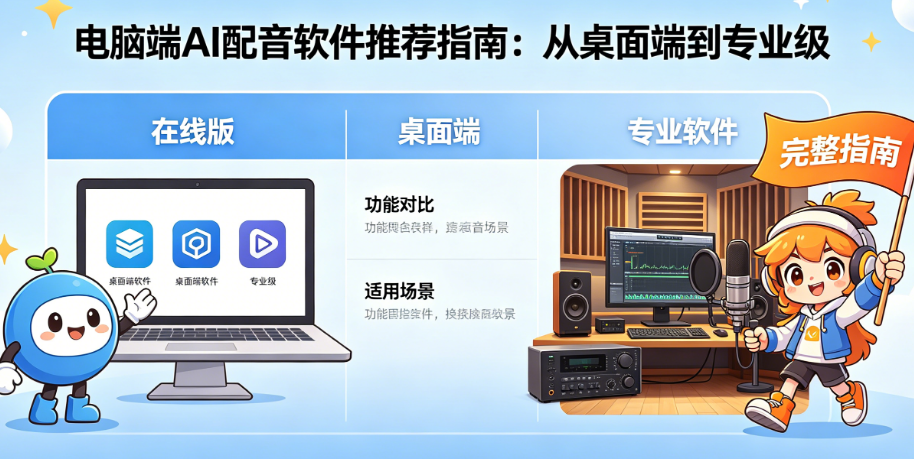 电脑端AI配音软件别只看“在线版”!从桌面端到专业级的完整推荐指南