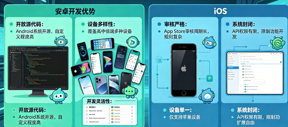 为什么多数开发者首选安卓开发?对比iOS的核心优势盘点