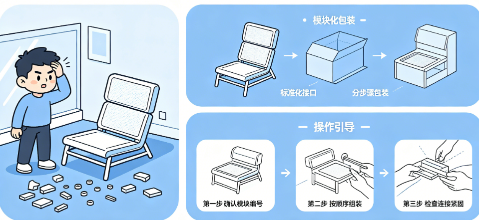 用户拆吊椅装不回去？揭秘模块化包装的设计原则与操作引导技巧