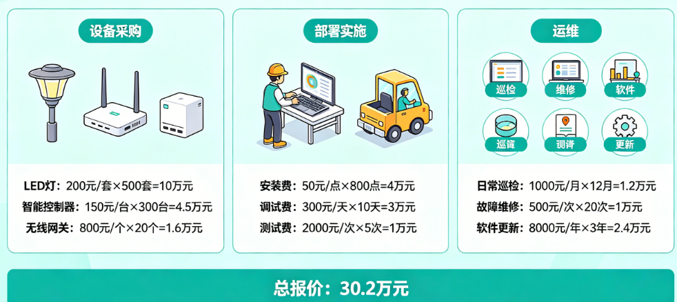做一个景区无线亮化项目要多少钱?从设备采购、部署实施到运维,逐项拆解真实报价