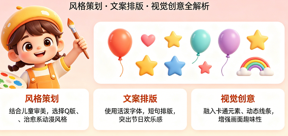 六一儿童主题广告设计：风格策划、文案排版、视觉创意干货指南