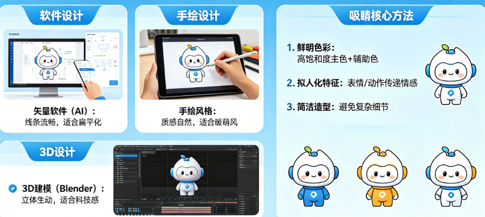 吉祥物用什么设计好看?软件、手绘、3D如何选?打造吸睛形象的核心方法