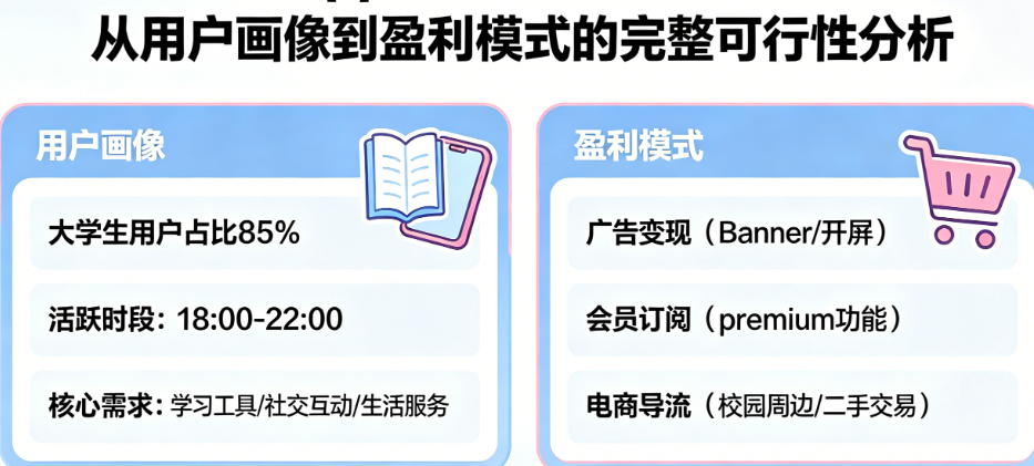 校园App商业化别只懂“广告”!从用户画像到盈利模式的完整可行性分析