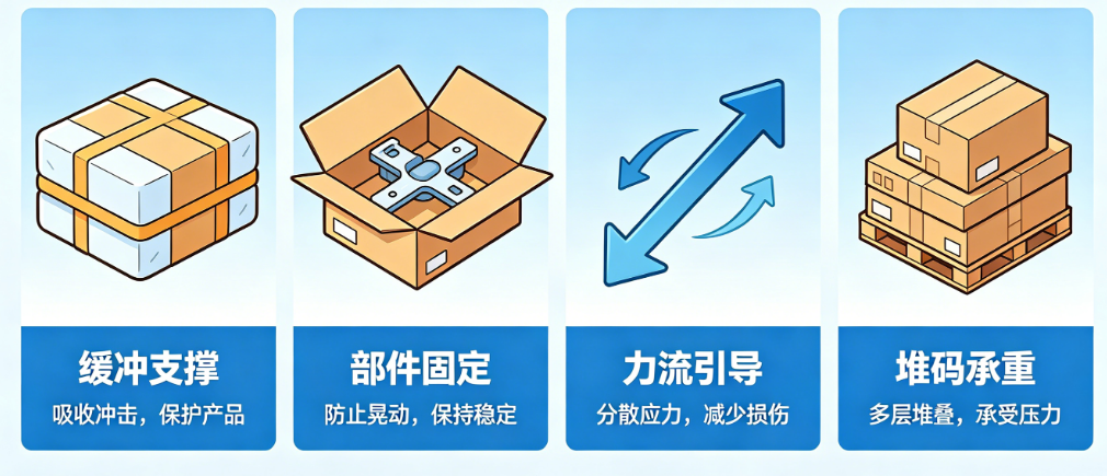 彻底搞懂包装结构设计是什么!缓冲支撑+部件固定+力流引导+堆码承重四维价值解析